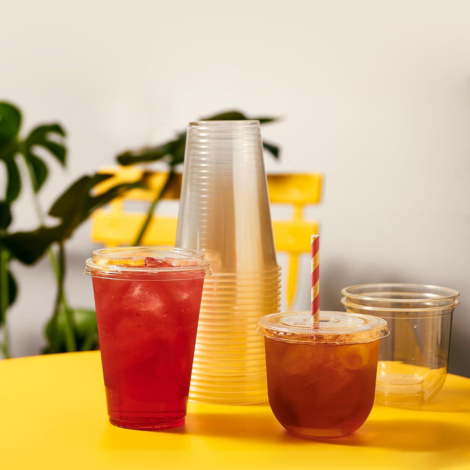 imageTOSSWARE NATURAL Arc  Plant Based Clear Cold Cups 12 oz  Plastic Alternative for Parties Bachelorettes Weddings  Recyclable  Set of 50Set of 50