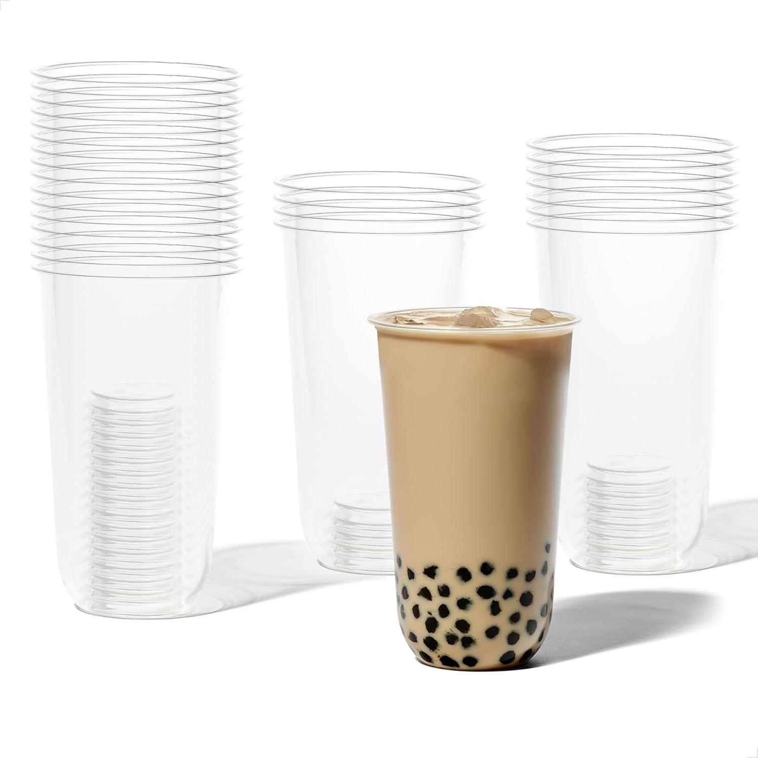 imageTOSSWARE NATURAL Arc  Plant Based Clear Cold Cups 12 oz  Plastic Alternative for Parties Bachelorettes Weddings  Recyclable  Set of 50Set of 50