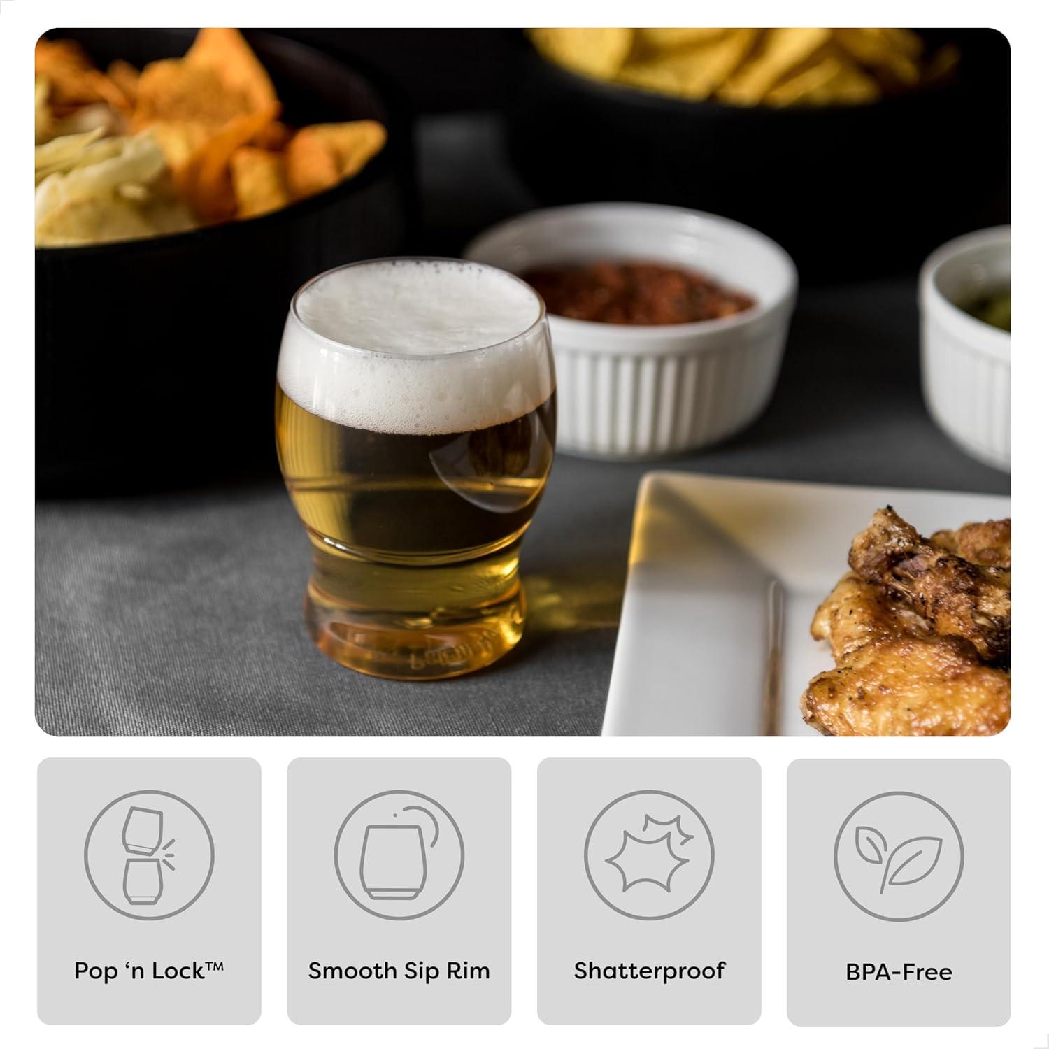 imageTOSSWARE POP 12oz Pint Jr Premium Quality Recyclable Unbreakable ampamp Crystal Clear Plastic Beer Glasses Set of 1212 Ounces