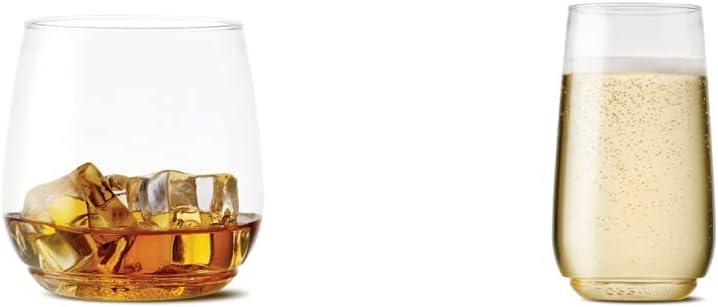 imageTOSSWARE POP 12oz Vino Jr Set of 12 Premium Quality Recyclable Unbreakable ampamp Crystal Clear Plastic Cocktail 12 Count Pack of 1 Whiskey Glasses48 Count Pack of 1