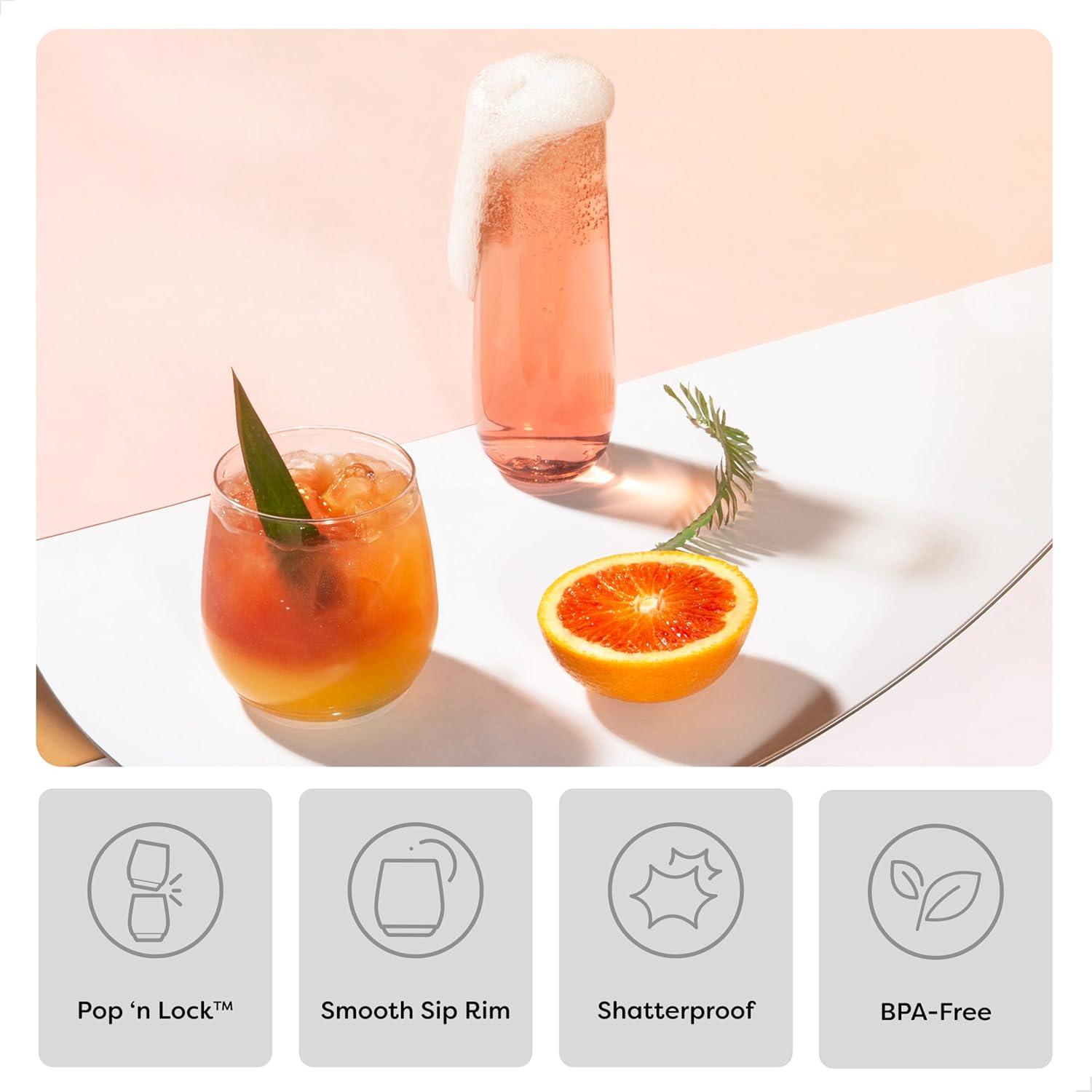 imageTOSSWARE POP 12oz Vino Jr Set of 12 Premium Quality Recyclable Unbreakable ampamp Crystal Clear Plastic Cocktail 12 Count Pack of 1 Whiskey GlassesSET OF 252