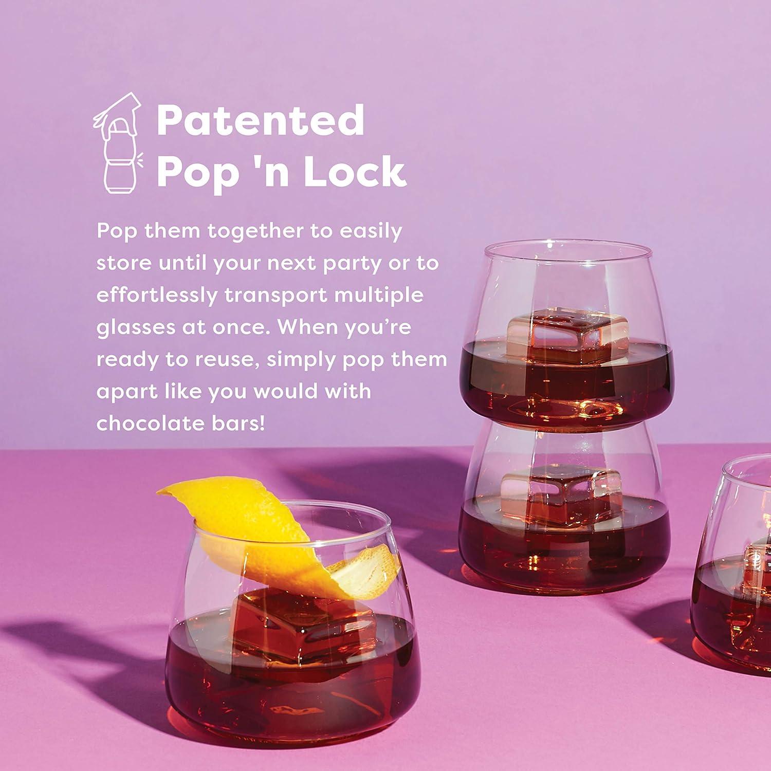 imageTOSSWARE POP 14oz Vino Classic Cheers Series  Color SET OF 6 Premium Quality Recyclable Unbreakable ampamp Crystal Clear Plastic Printed GlassesBlack