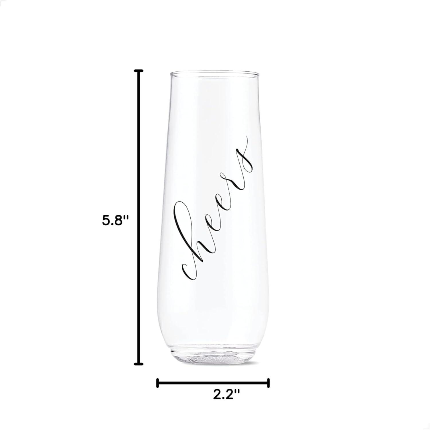 imageTOSSWARE POP 14oz Vino Classic Cheers Series  Color SET OF 6 Premium Quality Recyclable Unbreakable ampamp Crystal Clear Plastic Printed GlassesBlack