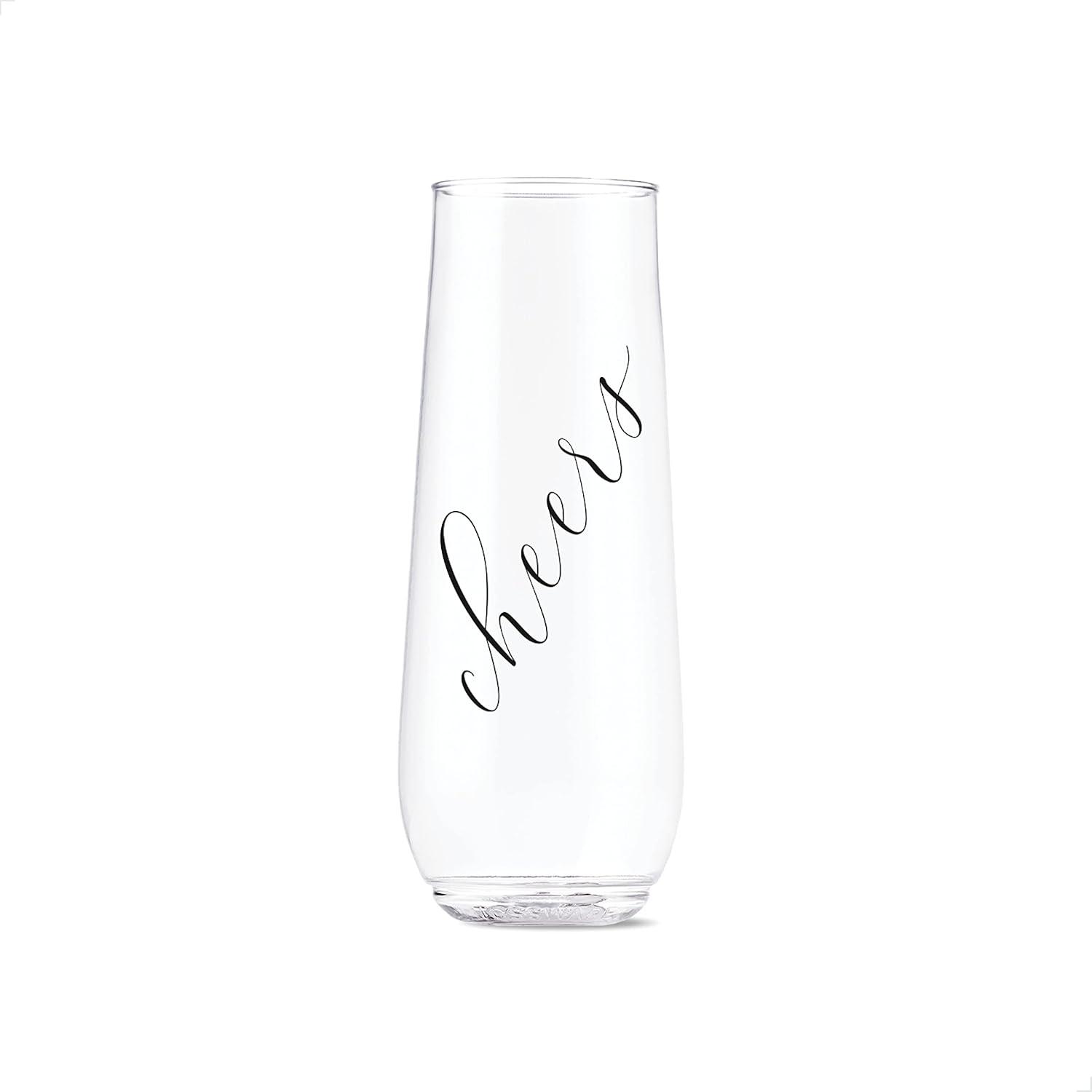 imageTOSSWARE POP 14oz Vino Classic Cheers Series  Color SET OF 6 Premium Quality Recyclable Unbreakable ampamp Crystal Clear Plastic Printed GlassesBlack