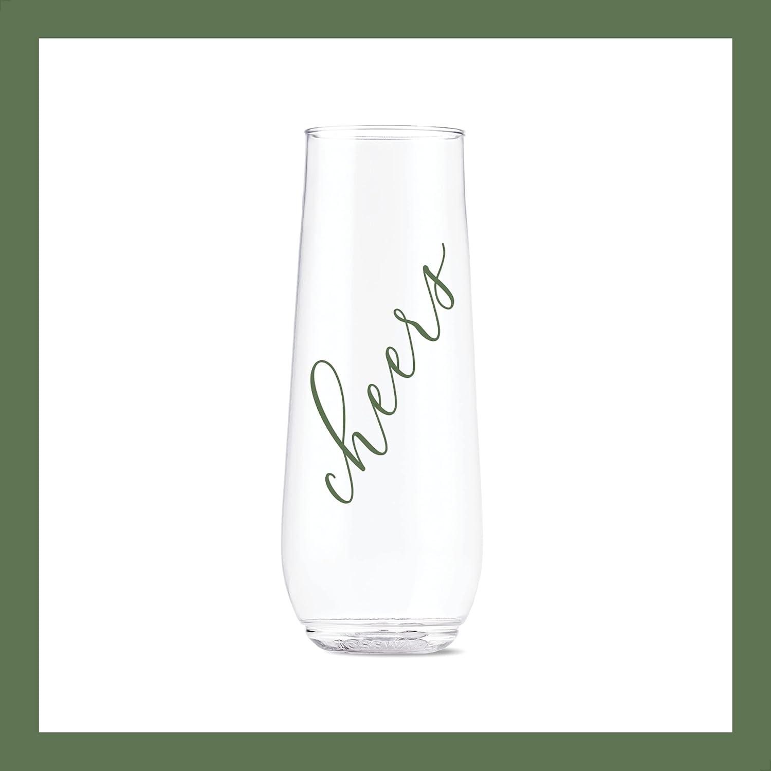 imageTOSSWARE POP 14oz Vino Classic Cheers Series  Color SET OF 6 Premium Quality Recyclable Unbreakable ampamp Crystal Clear Plastic Printed GlassesColor