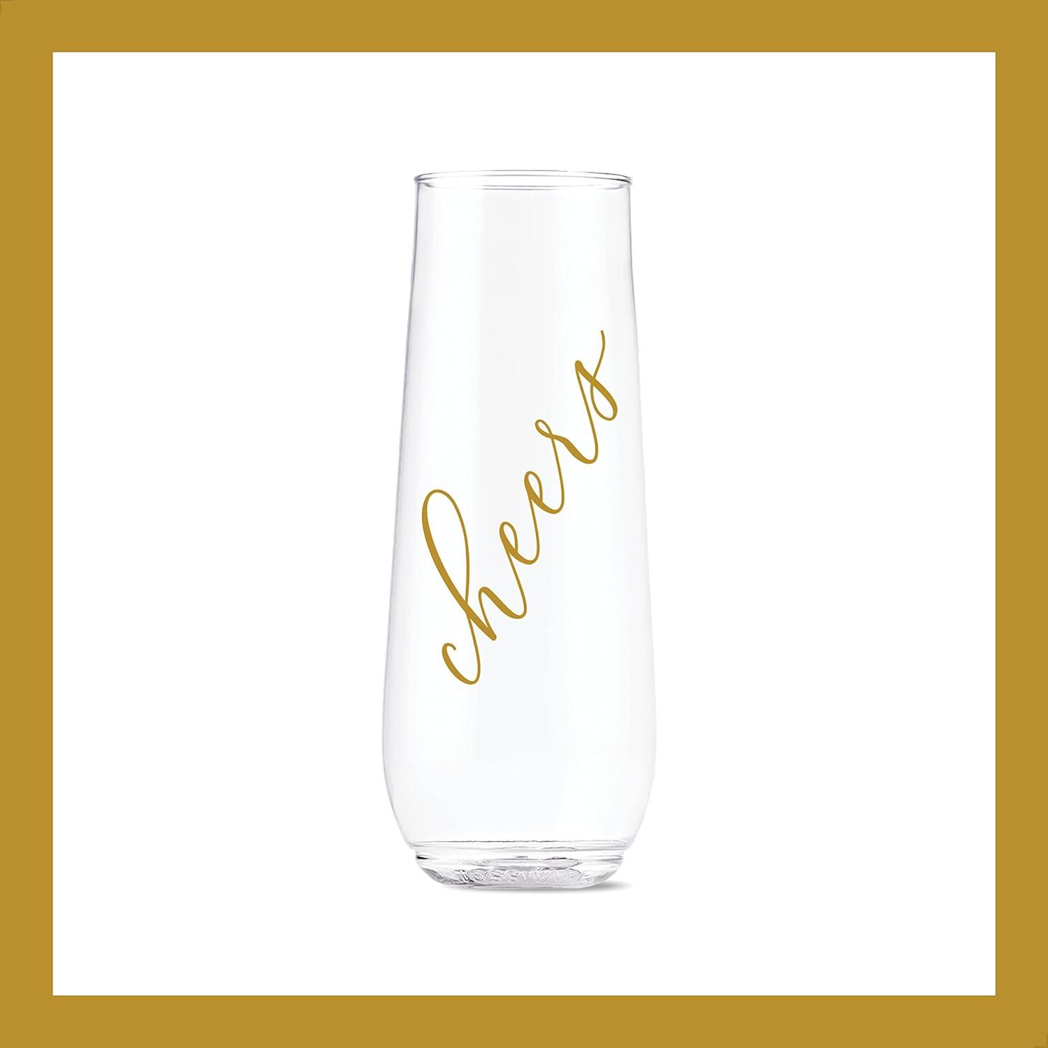 imageTOSSWARE POP 14oz Vino Classic Cheers Series  Color SET OF 6 Premium Quality Recyclable Unbreakable ampamp Crystal Clear Plastic Printed GlassesColor