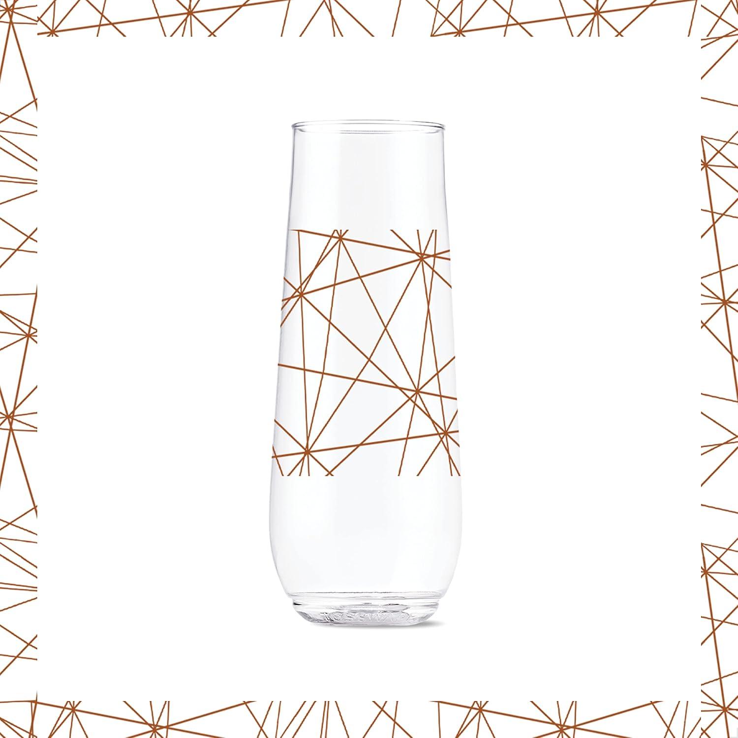 imageTOSSWARE POP 14oz Vino Designer Series  Shapes 1 SET OF 6 Premium Quality Recyclable Unbreakable ampamp Crystal Clear Plastic Printed GlassesLines 2