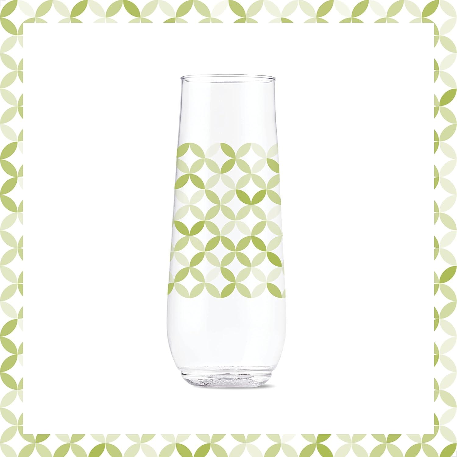 imageTOSSWARE POP 14oz Vino Designer Series  Shapes 1 SET OF 6 Premium Quality Recyclable Unbreakable ampamp Crystal Clear Plastic Printed GlassesShapes 2