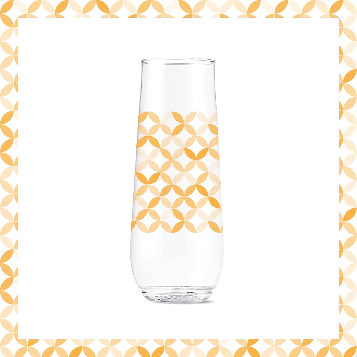 imageTOSSWARE POP 14oz Vino Designer Series  Shapes 1 SET OF 6 Premium Quality Recyclable Unbreakable ampamp Crystal Clear Plastic Printed GlassesShapes 2