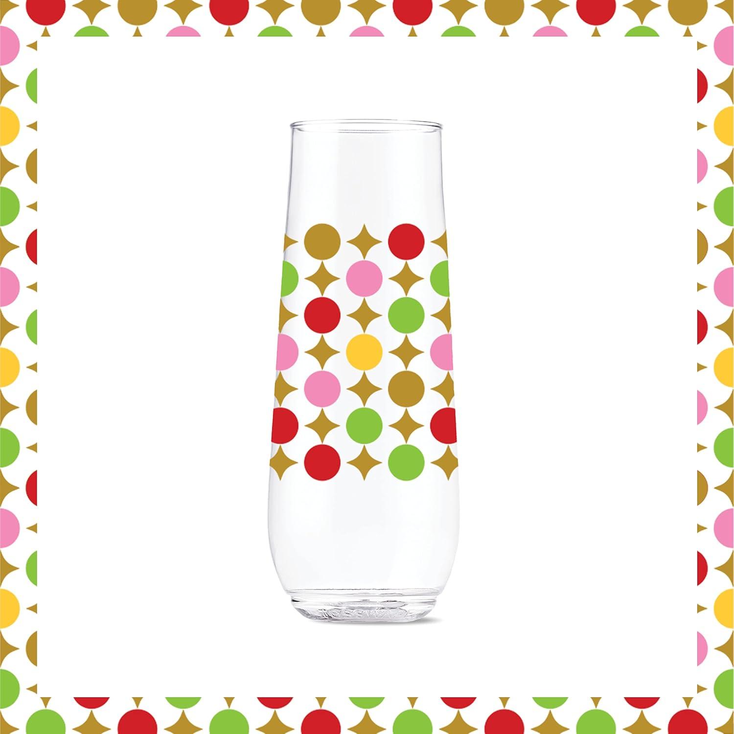 imageTOSSWARE POP 14oz Vino Designer Series  Shapes 1 SET OF 6 Premium Quality Recyclable Unbreakable ampamp Crystal Clear Plastic Printed GlassesShapes 3