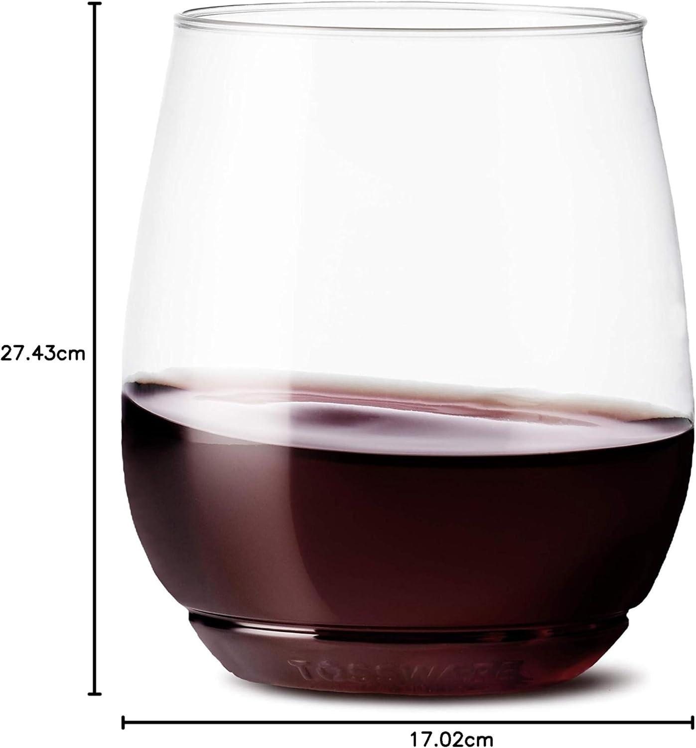 imageTOSSWARE POP 14oz Vino SET OF 12 Recyclable Unbreakable ampamp Crystal Clear Plastic Wine Glasses 12 Count Pack of 114 Ounces