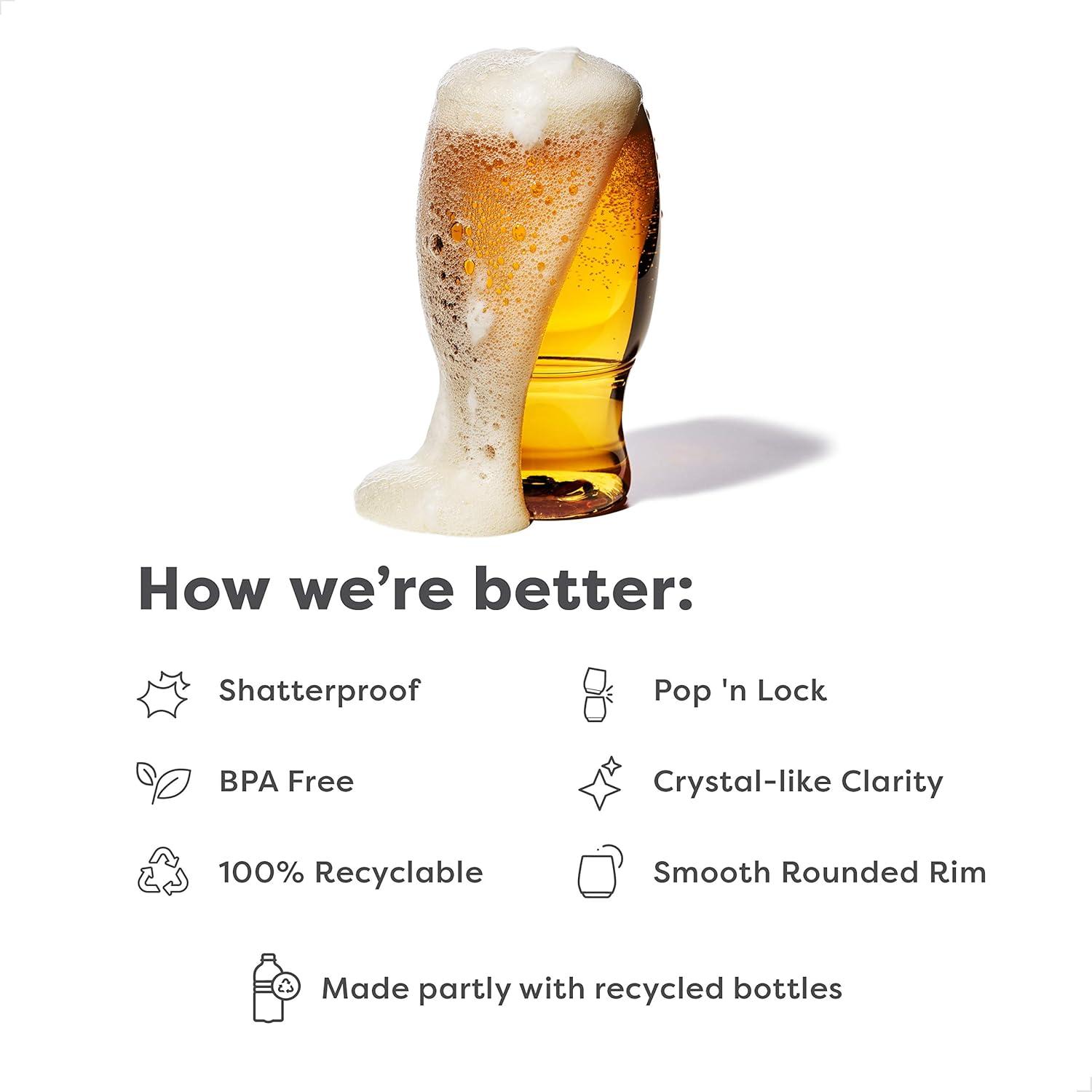 imageTOSSWARE POP 18oz Pint SET OF 12 Premium Quality Recyclable Unbreakable ampamp Crystal Clear Plastic Beer Glasses 12 Count Pack of 1210 Count Pack of 1