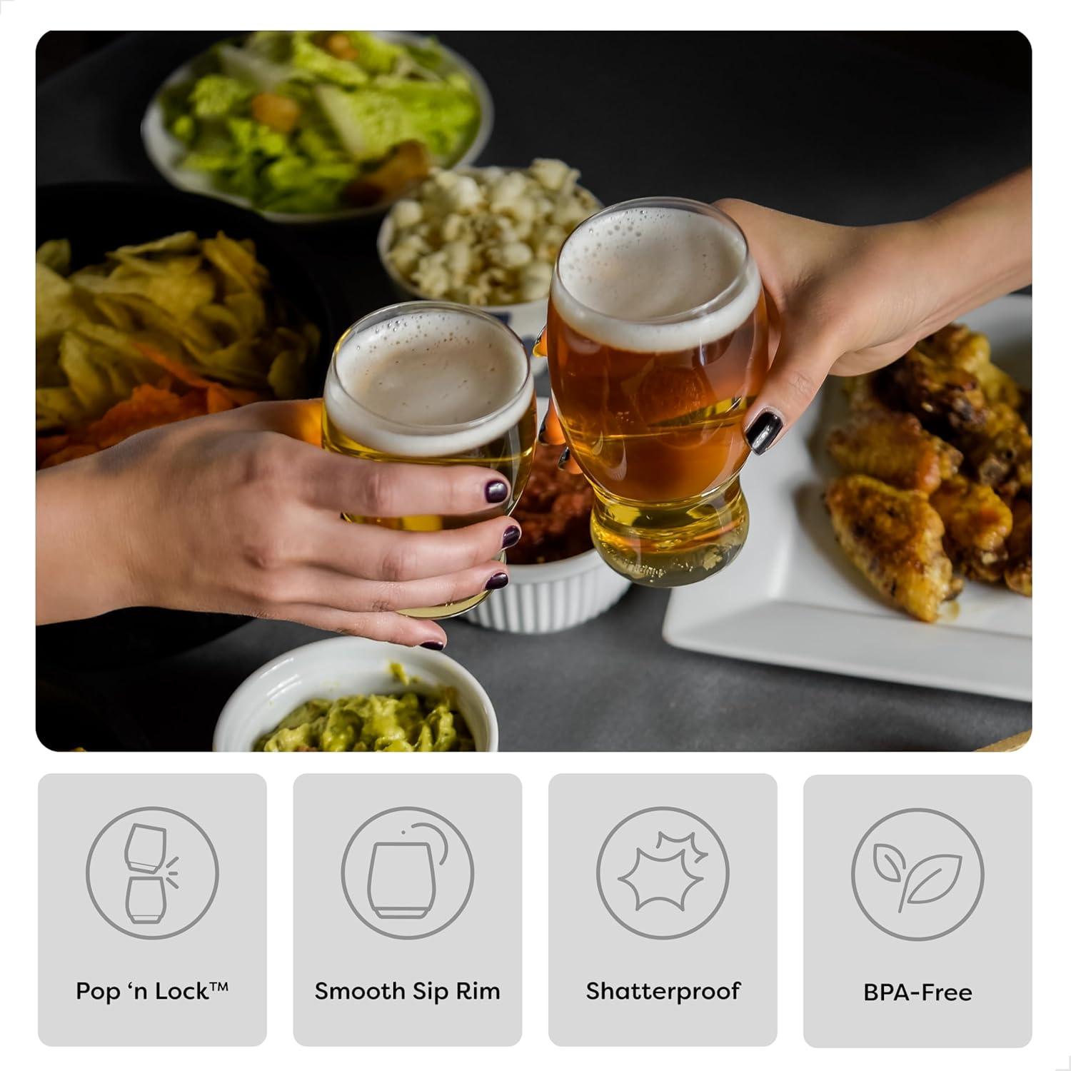 imageTOSSWARE POP 18oz Pint SET OF 12 Premium Quality Recyclable Unbreakable ampamp Crystal Clear Plastic Beer Glasses 12 Count Pack of 148 Count Pack of 1