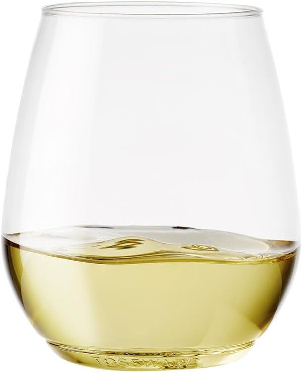 imageTOSSWARE POP 18oz Vino XL SET OF 12 Premium Quality Recyclable Unbreakable ampamp Crystal Clear Plastic Wine Glasses 12 Count Pack of 112 Count Pack of 1