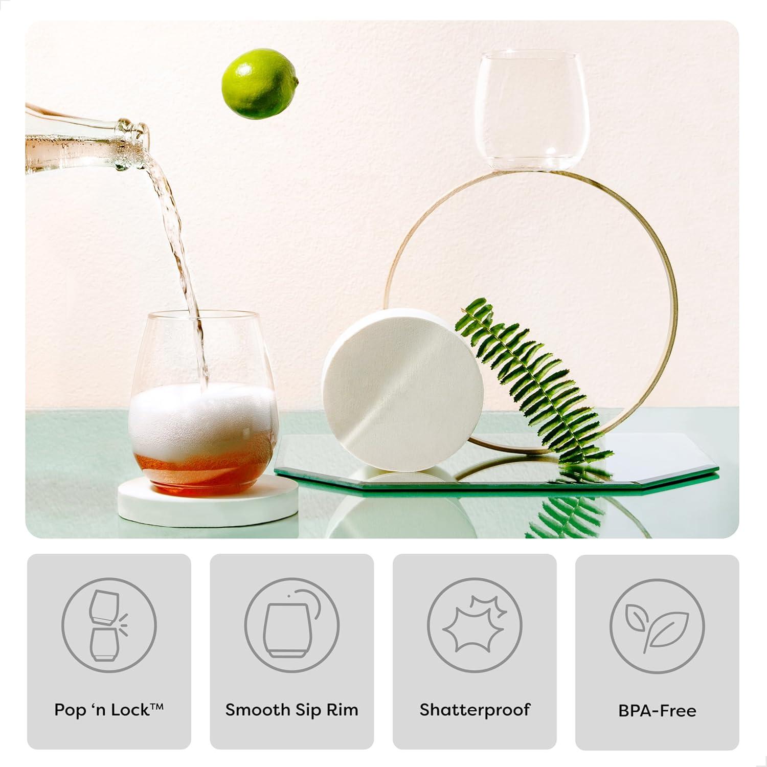 imageTOSSWARE POP 18oz Vino XL SET OF 12 Premium Quality Recyclable Unbreakable ampamp Crystal Clear Plastic Wine Glasses 12 Count Pack of 1Set of 180