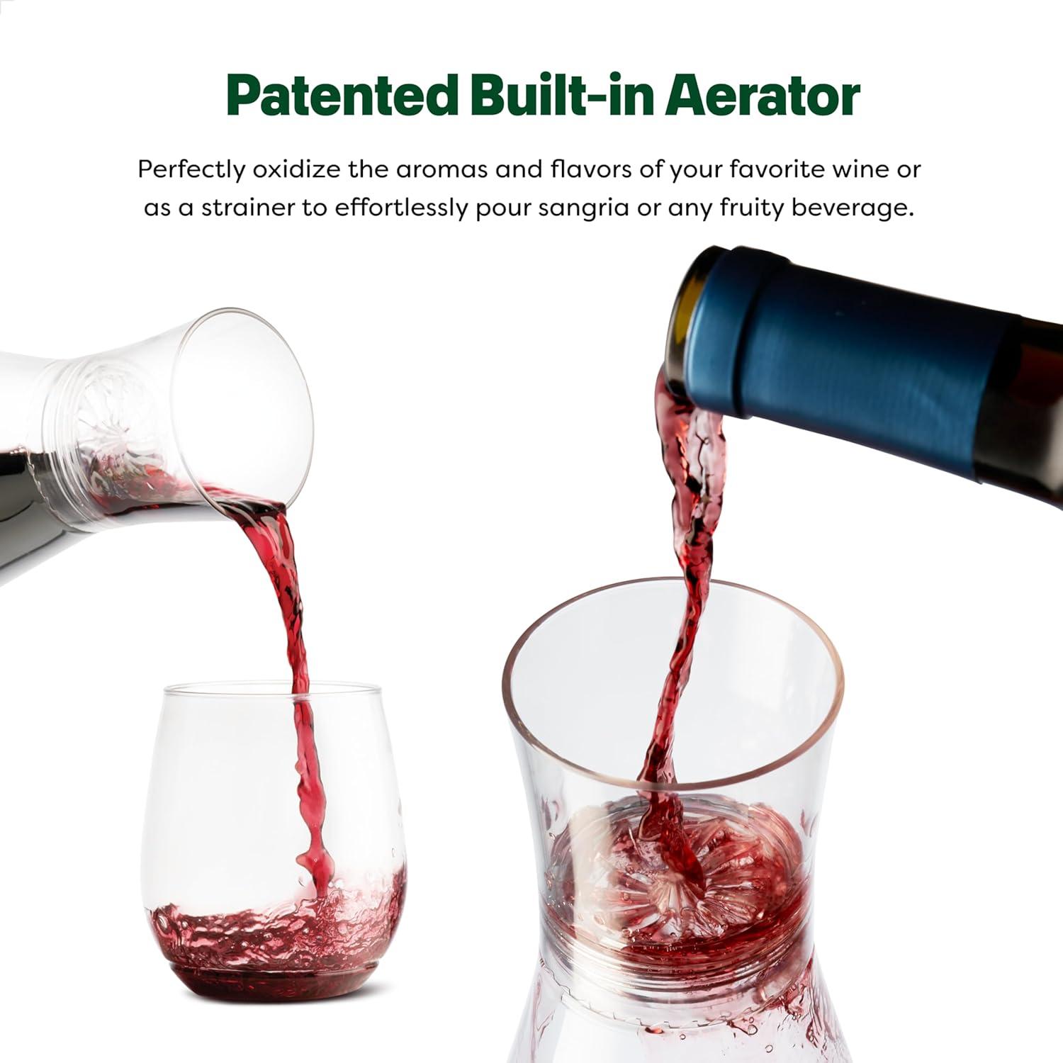 imageTOSSWARE POP 28oz Set of 1 Premium Quality Recyclable Unbreakable ampamp Crystal Clear Plastic Aerating Decanters