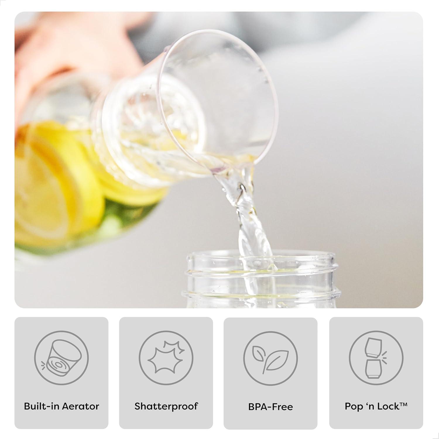 imageTOSSWARE POP 32oz Carafe Set of 2 Premium Quality Recyclable Unbreakable ampamp Crystal Clear Plastic Drink PitcherSET OF 72