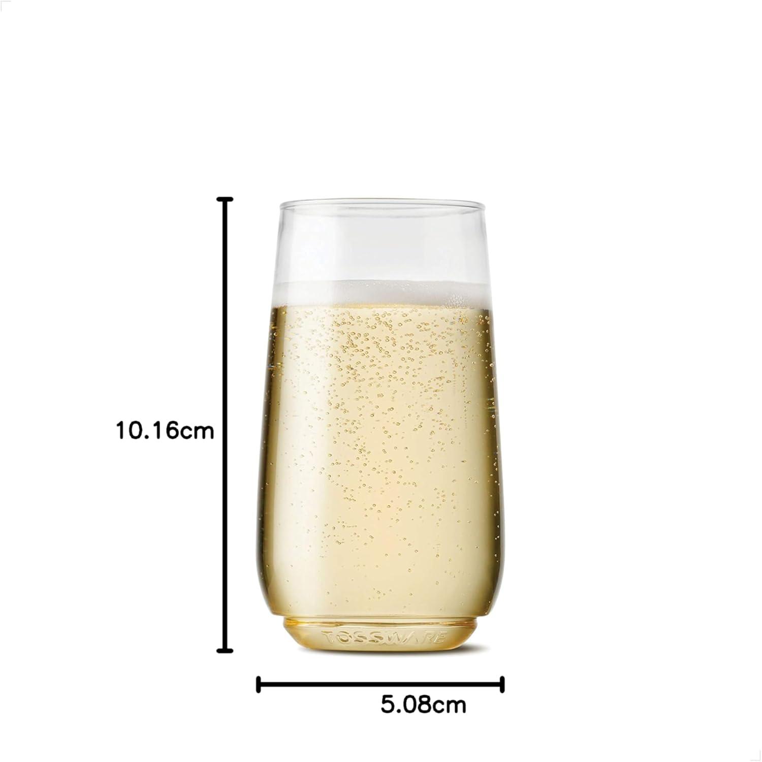 imageTOSSWARE POP 6oz Flute Jr SET OF 12 Premium Quality Recyclable Unbreakable ampamp Crystal Clear Plastic Champagne Glasses 12 Count Pack of 1Set of 252