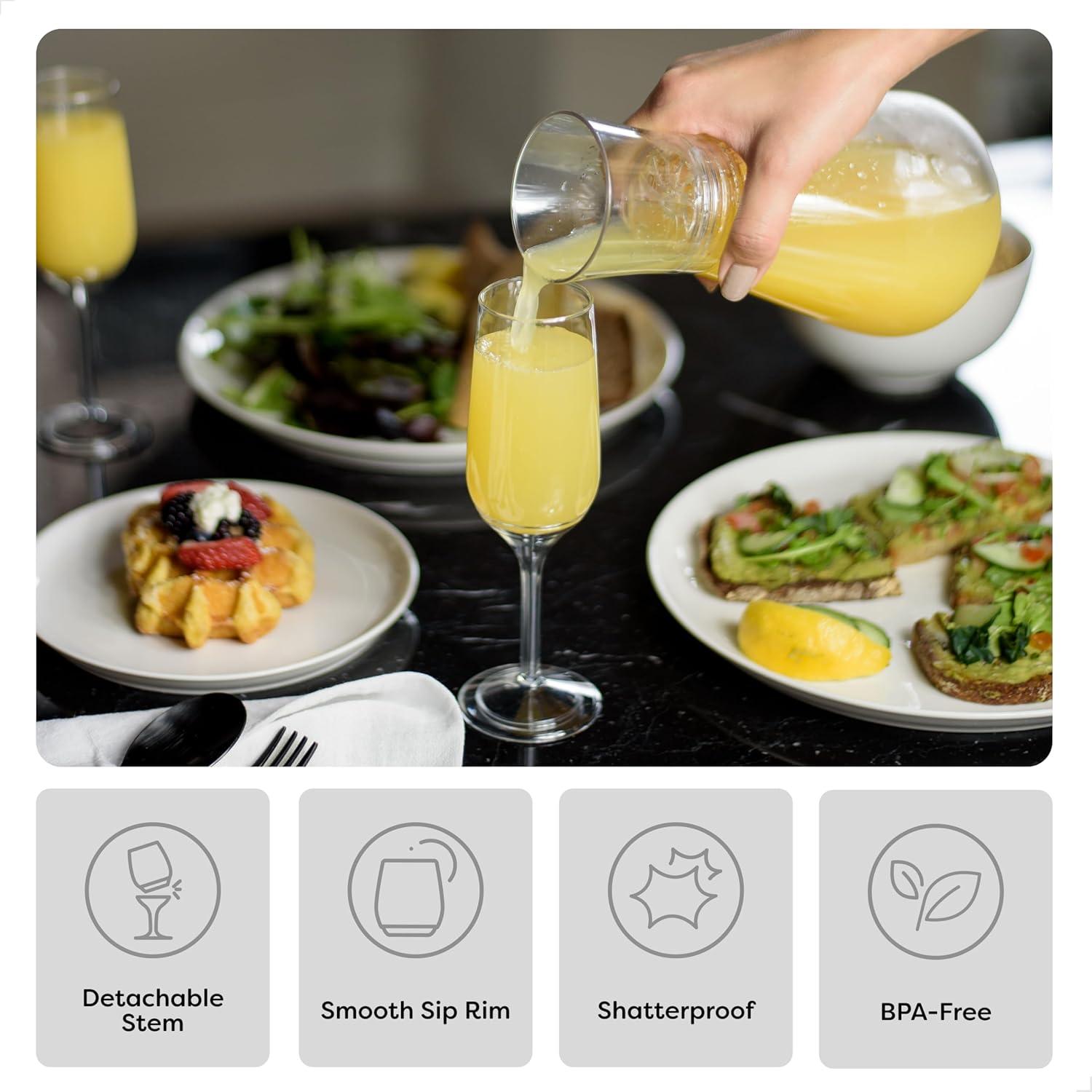 imageTOSSWARE POP 6oz Stemmed Flute SET OF 12 Premium Quality Recyclable Unbreakable ampamp Crystal Clear Plastic Champagne Glasses 12 Count Pack of 148 Count Pack of 1