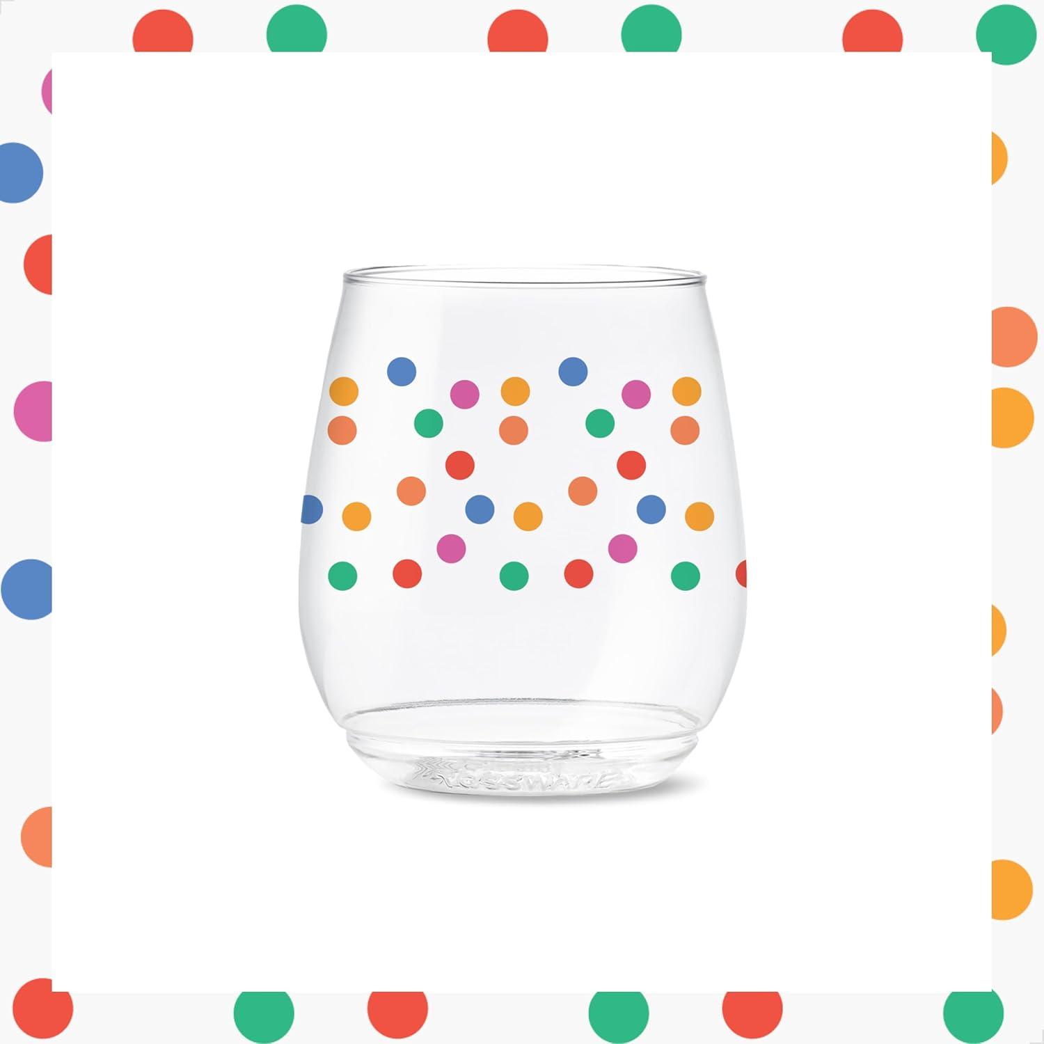 imageTOSSWARE POP 9oz Flute MidCentury Retro Series SET OF 6 Premium Quality Recyclable Unbreakable ampamp Crystal Clear Plastic Printed GlassesConfetti Galore