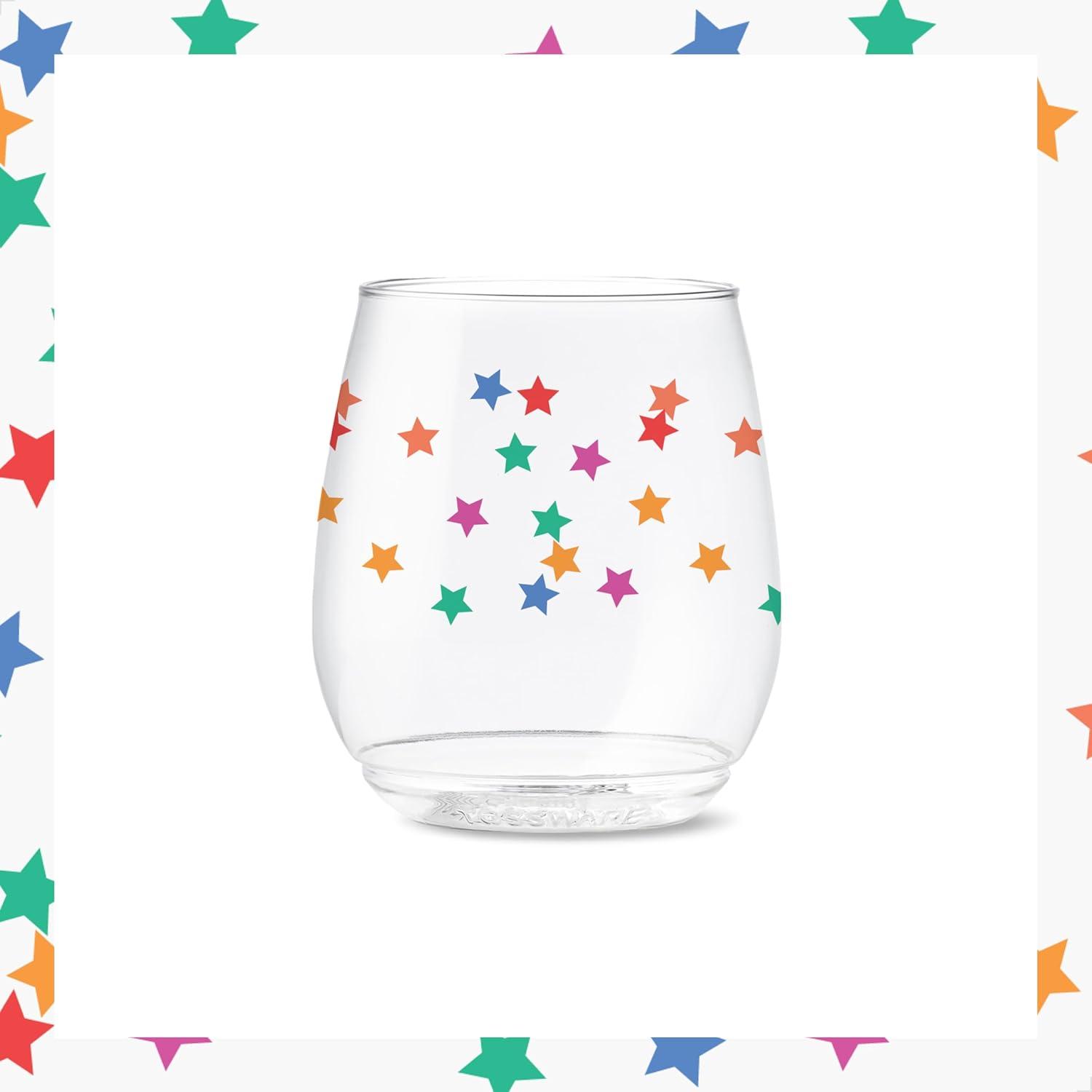 imageTOSSWARE POP 9oz Flute MidCentury Retro Series SET OF 6 Premium Quality Recyclable Unbreakable ampamp Crystal Clear Plastic Printed GlassesConfetti Galore