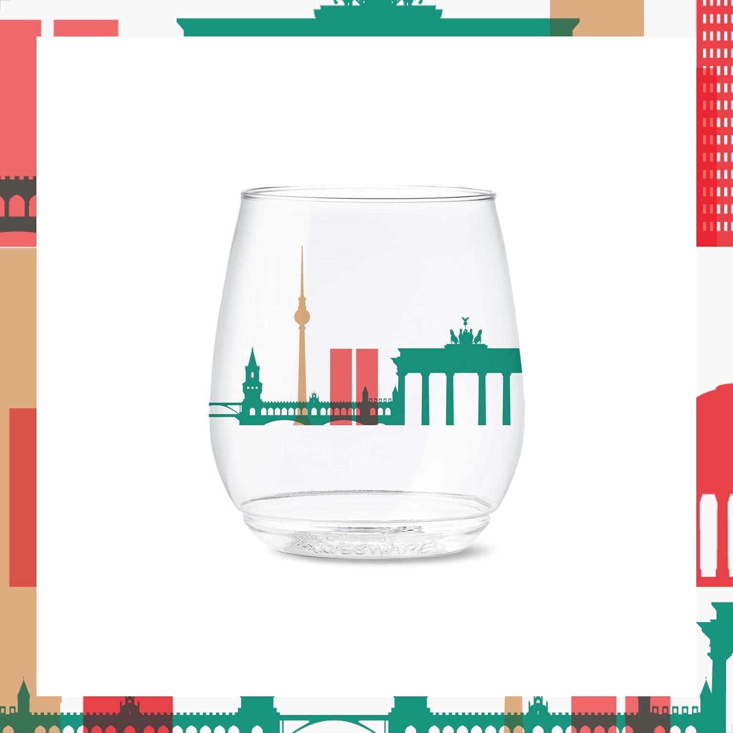 imageTOSSWARE POP 9oz Flute MidCentury Retro Series SET OF 6 Premium Quality Recyclable Unbreakable ampamp Crystal Clear Plastic Printed GlassesEuropean Odyssey