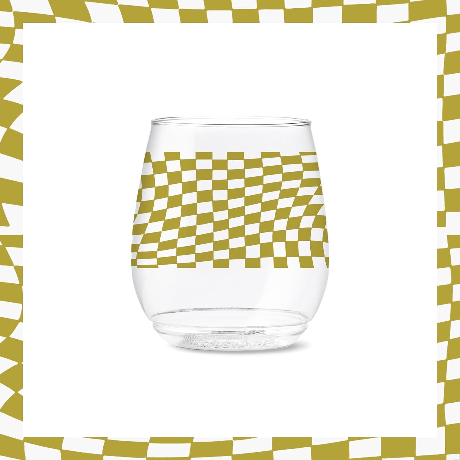 imageTOSSWARE POP 9oz Flute MidCentury Retro Series SET OF 6 Premium Quality Recyclable Unbreakable ampamp Crystal Clear Plastic Printed GlassesRetro Art