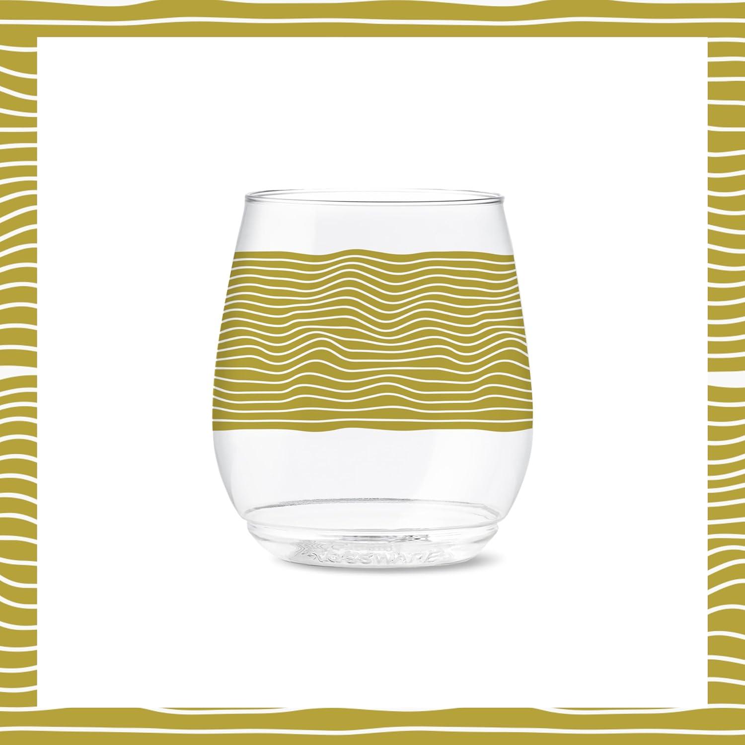 imageTOSSWARE POP 9oz Flute MidCentury Retro Series SET OF 6 Premium Quality Recyclable Unbreakable ampamp Crystal Clear Plastic Printed GlassesRetro Art
