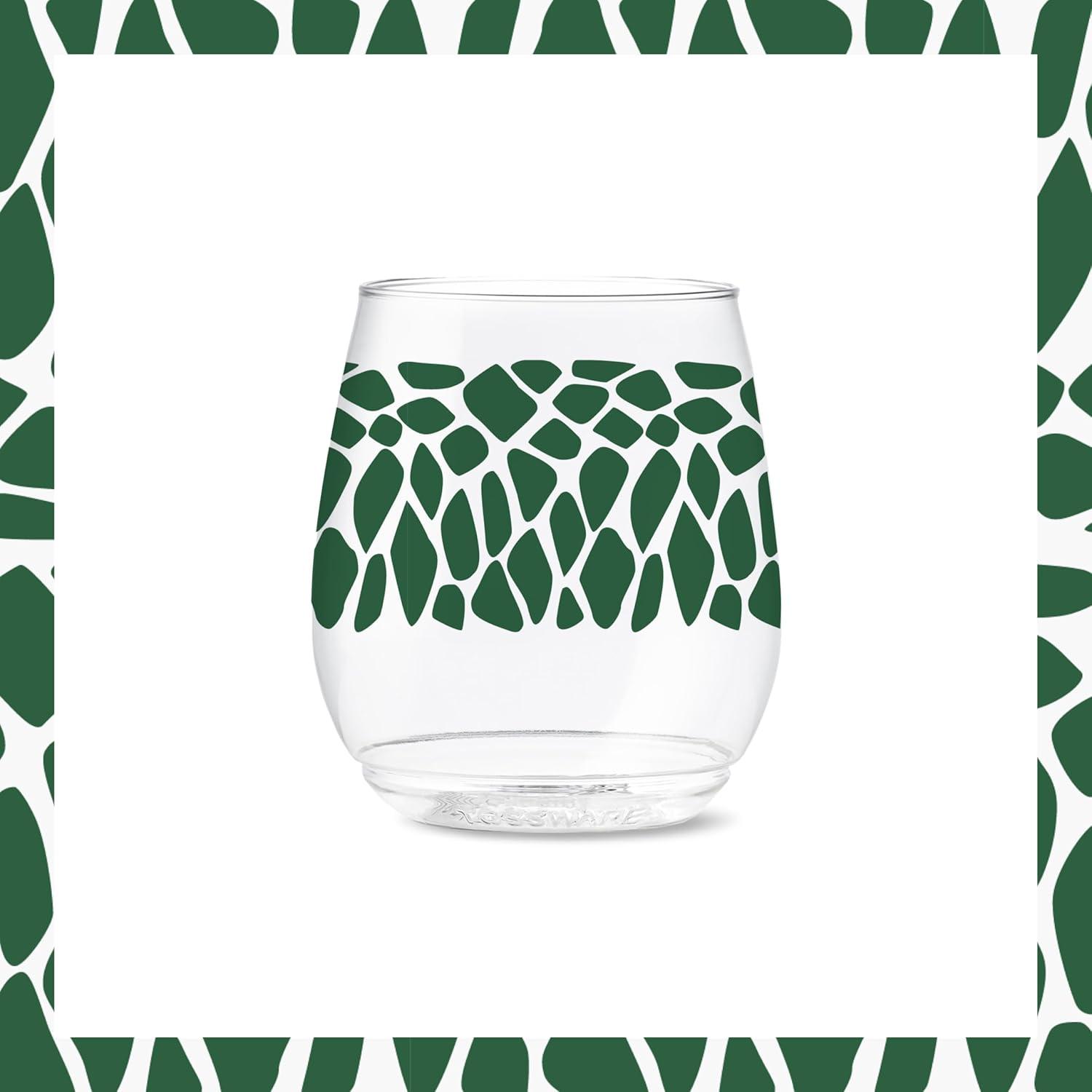 imageTOSSWARE POP 9oz Flute MidCentury Retro Series SET OF 6 Premium Quality Recyclable Unbreakable ampamp Crystal Clear Plastic Printed GlassesSafari