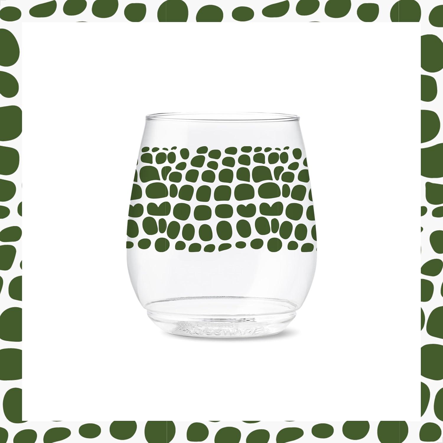 imageTOSSWARE POP 9oz Flute MidCentury Retro Series SET OF 6 Premium Quality Recyclable Unbreakable ampamp Crystal Clear Plastic Printed GlassesSafari