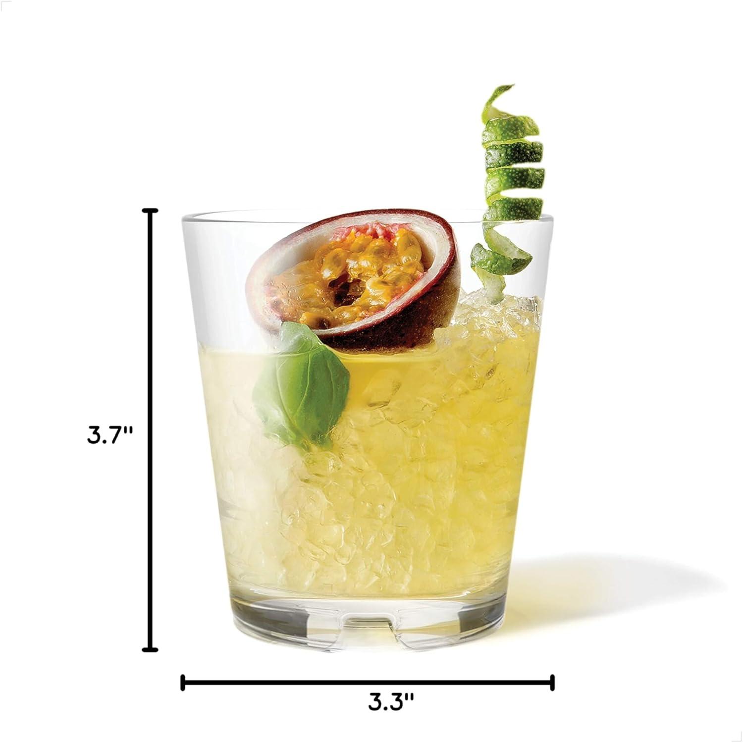 imageTOSSWARE RESERVE 12oz Stacking Double Old Fashioned SET OF 4 Premium Quality Tritan Dishwasher Safe ampamp Heat Resistant Unbreakable Plastic Old Fashioned Glasses Clear4 Count Pack of 2