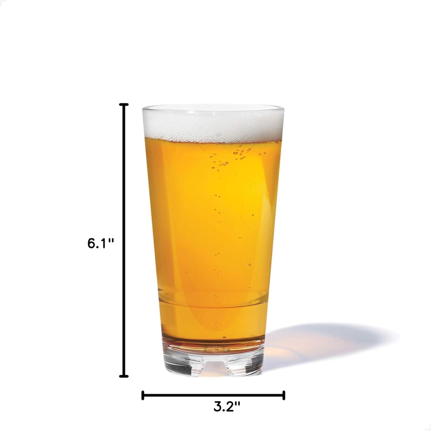 imageTOSSWARE RESERVE 16oz Stacking Pint SET OF 4 Premium Quality Tritan Dishwasher Safe ampamp Heat Resistant Unbreakable Plastic Beer Glasses4 Count Pack of 1
