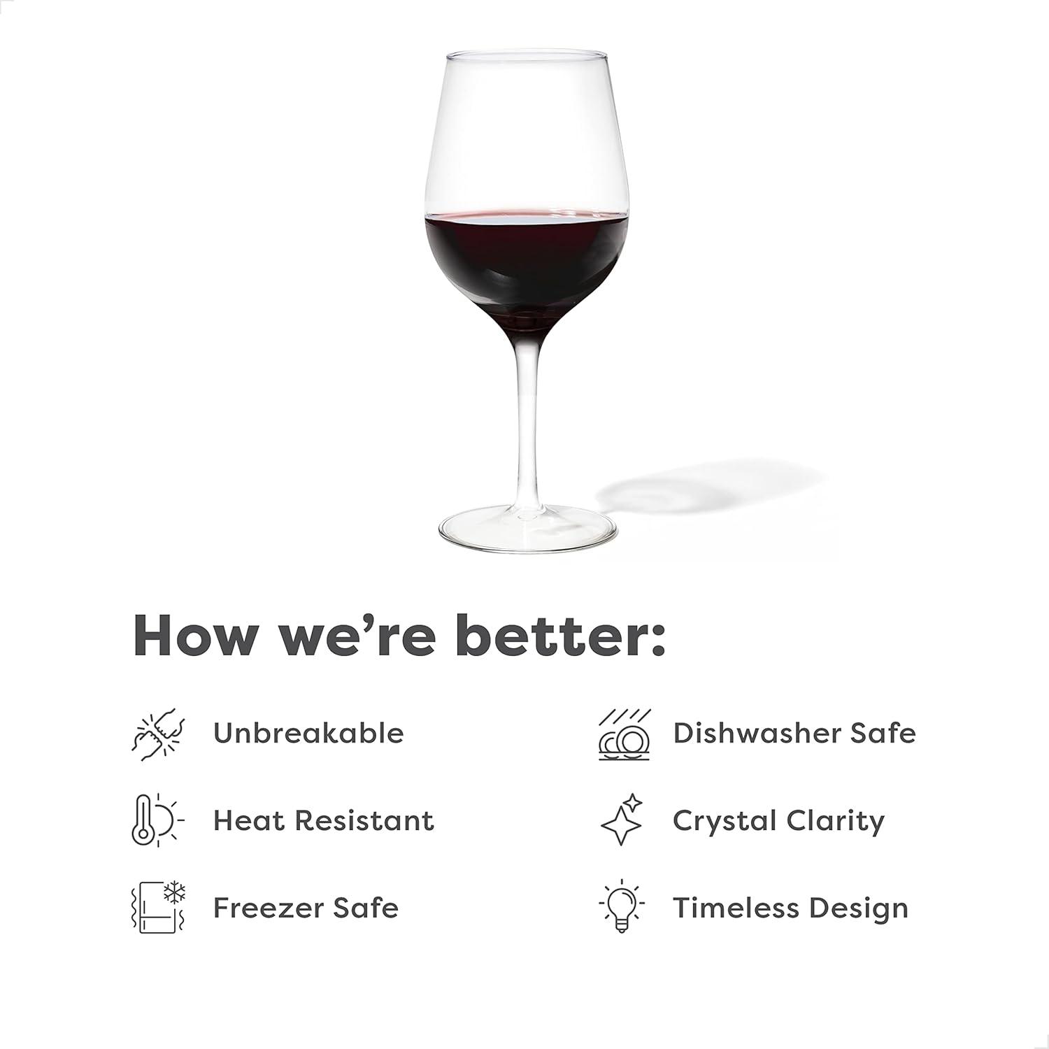 imageTOSSWARE RESERVE 16oz Wine SET OF 24 Premium Quality Tritan Dishwasher Safe ampamp Heat Resistant Unbreakable Plastic Cocktail Glasses Stemmed4 Count Pack of 2