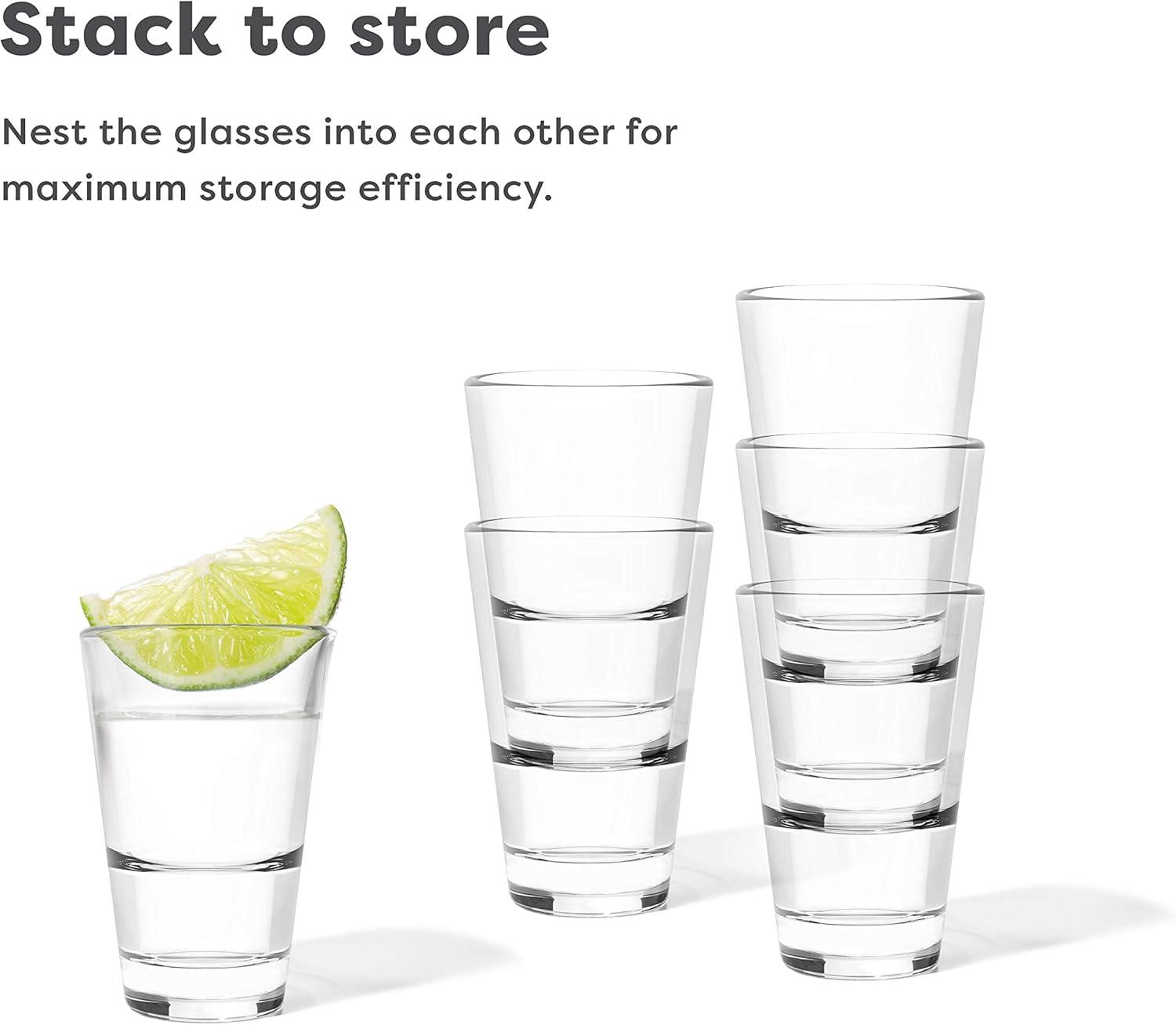 imageTOSSWARE RESERVE 2oz Stacking Shot SET OF 24 Premium Quality Tritan Dishwasher Safe ampamp Heat Resistant Unbreakable Plastic Shot Glasses ClearSet of 4