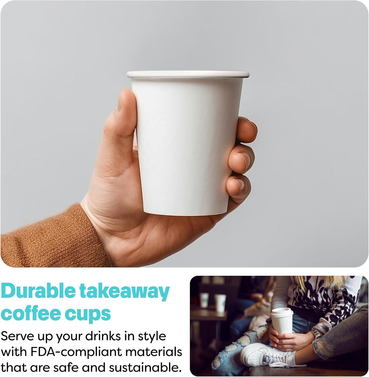 imageTossware GO 16oz Hot Cups  Set of 100 premium quality food safe coffee cups FDAcompliant recyclable paper cups single wall cups for hot and cold drinks disposable 16oz white party cups12oz