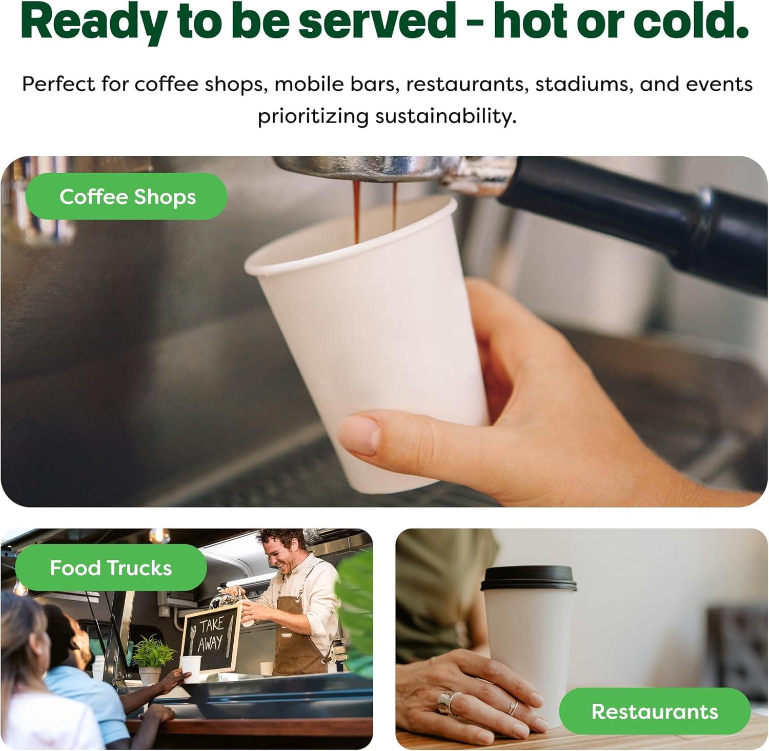 imageTossware GO 16oz Hot Cups  Set of 100 premium quality food safe coffee cups FDAcompliant recyclable paper cups single wall cups for hot and cold drinks disposable 16oz white party cups12oz