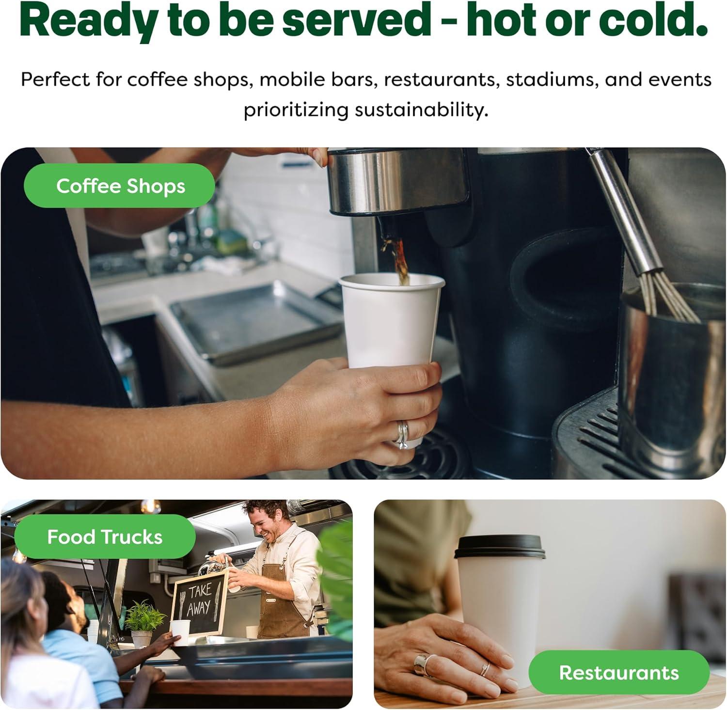 imageTossware GO 16oz Hot Cups  Set of 100 premium quality food safe coffee cups FDAcompliant recyclable paper cups single wall cups for hot and cold drinks disposable 16oz white party cups16oz