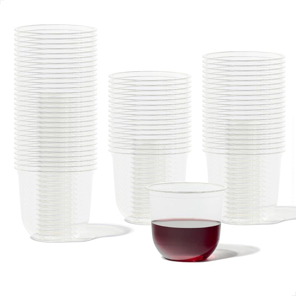 imageTOSSWARE NATURAL Arc  Plant Based Clear Cold Cups 12 oz  Plastic Alternative for Parties Bachelorettes Weddings  Recyclable  Set of 50Set of 50