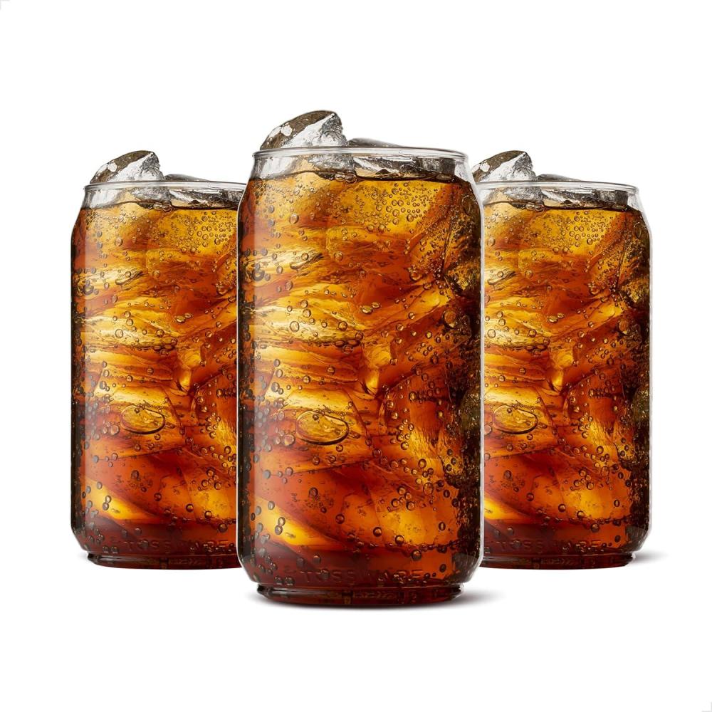 imageTOSSWARE POP 12oz SET OF 12 Premium Quality Recyclable Unbreakable ampamp Crystal Clear Plastic Beer Can 12 Count Pack of 112 Ounces