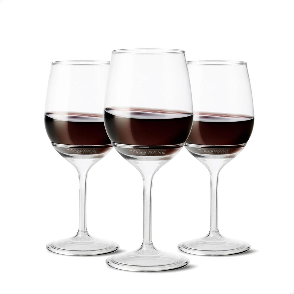 imageTOSSWARE POP 14oz Stemmed Vino SET OF 12 Premium Quality Recyclable Unbreakable ampamp Crystal Clear Plastic Wine Glasses 12 Count Pack of 1SET OF 48