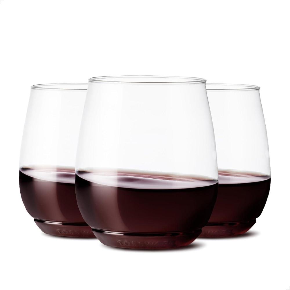 imageTOSSWARE POP 14oz Vino SET OF 12 Recyclable Unbreakable ampamp Crystal Clear Plastic Wine Glasses 12 Count Pack of 114 Ounces