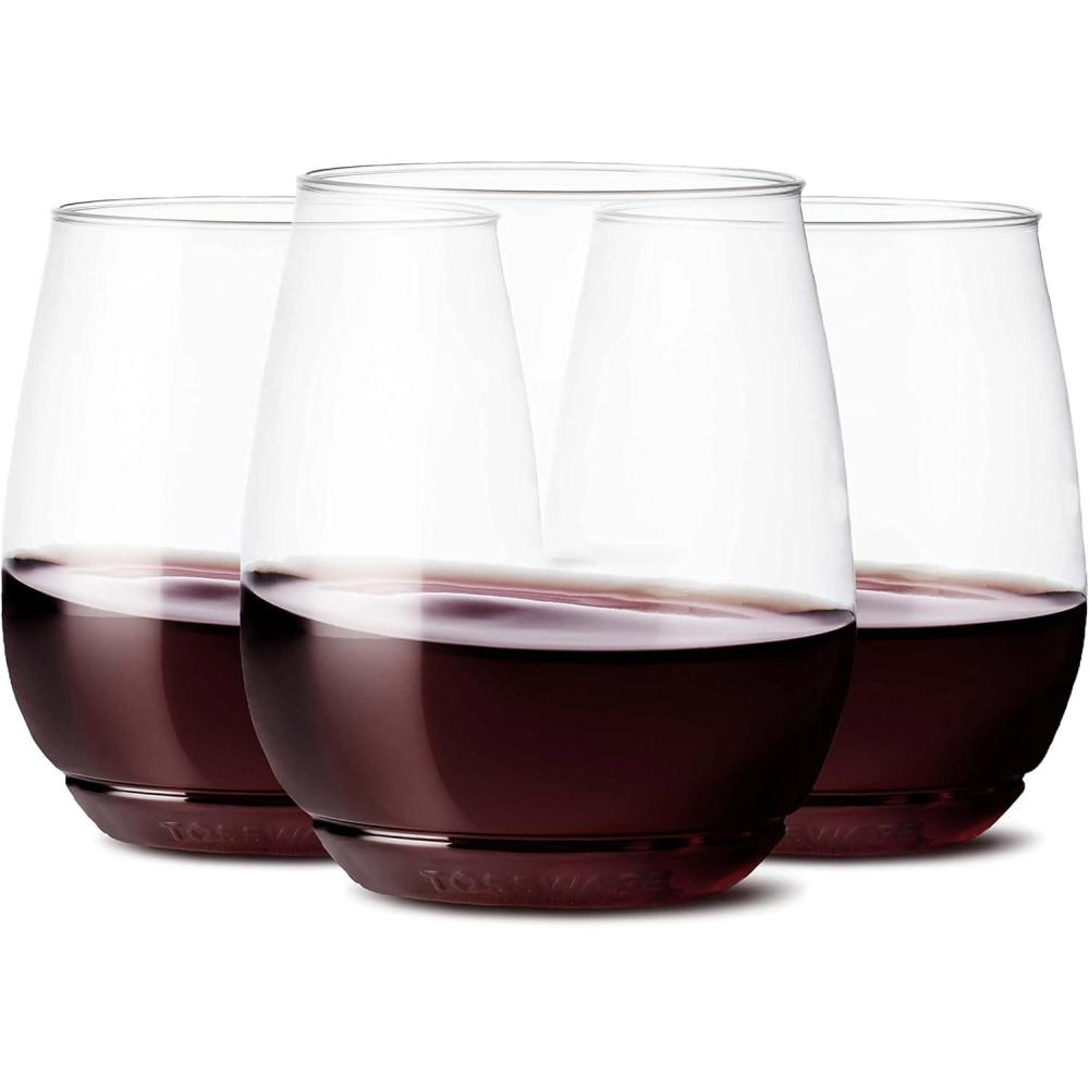 imageTOSSWARE POP 14oz Vino SET OF 12 Recyclable Unbreakable ampamp Crystal Clear Plastic Wine Glasses 12 Count Pack of 1SET OF 252