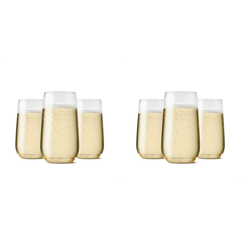 imageTOSSWARE POP 6oz Flute Jr SET OF 12 Premium Quality Recyclable Unbreakable ampamp Crystal Clear Plastic Champagne Glasses 12 Count Pack of 112 Count Pack of 2
