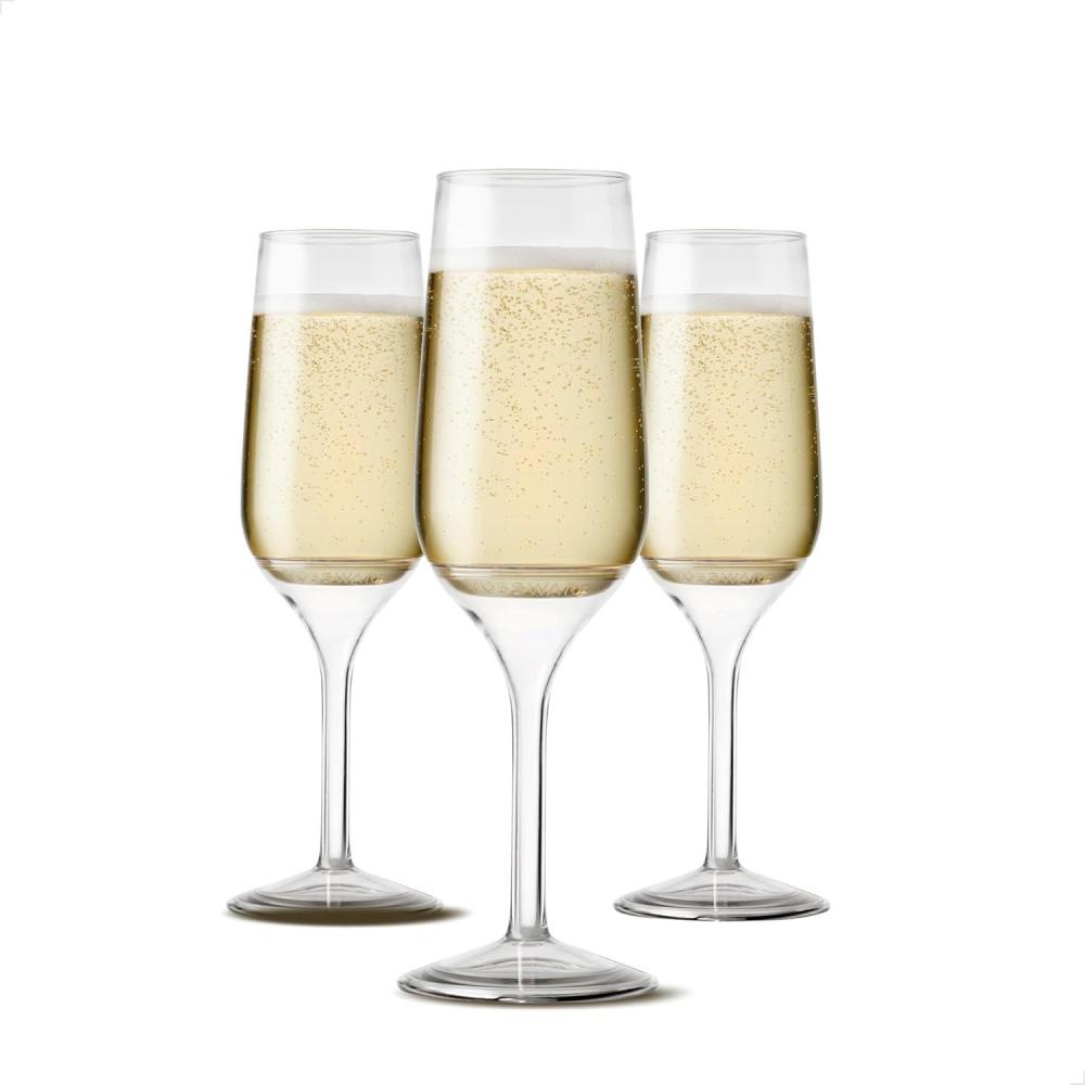 imageTOSSWARE POP 6oz Stemmed Flute SET OF 12 Premium Quality Recyclable Unbreakable ampamp Crystal Clear Plastic Champagne Glasses 12 Count Pack of 112 Count Pack of 1