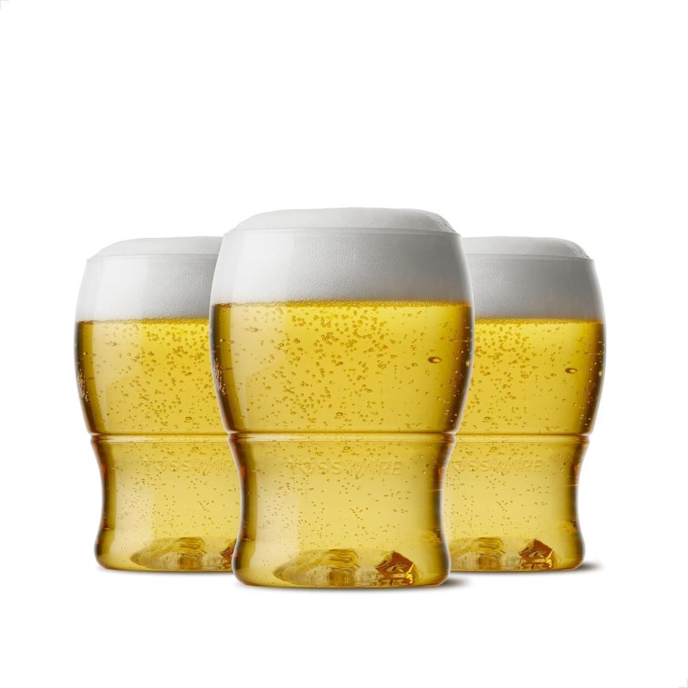 imageTOSSWARE POP 7oz Pint Mini SET OF 12 Premium Quality Recyclable Unbreakable ampamp Crystal Clear Plastic Beer Glasses 12 Count Pack of 112 Count Pack of 1