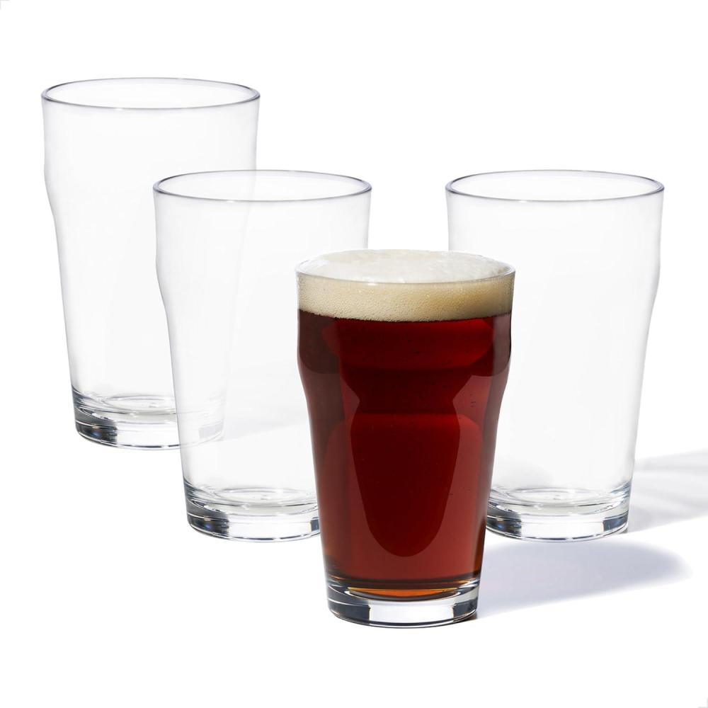 imageTOSSWARE RESERVE 16oz English Pint SET OF 24 Premium Quality Tritan Dishwasher Safe ampamp Heat Resistant Unbreakable Plastic Beer Glasses Clear24 Count Pack of 1