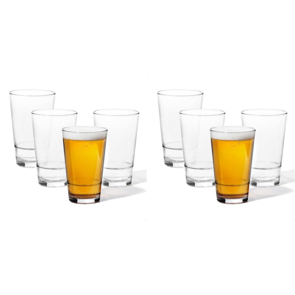 imageTOSSWARE RESERVE 16oz Pint SET OF 4 Premium Quality Tritan Dishwasher Safe ampamp Heat Resistant Unbreakable Plastic Beer Glasses Clear4 Count Pack of 2