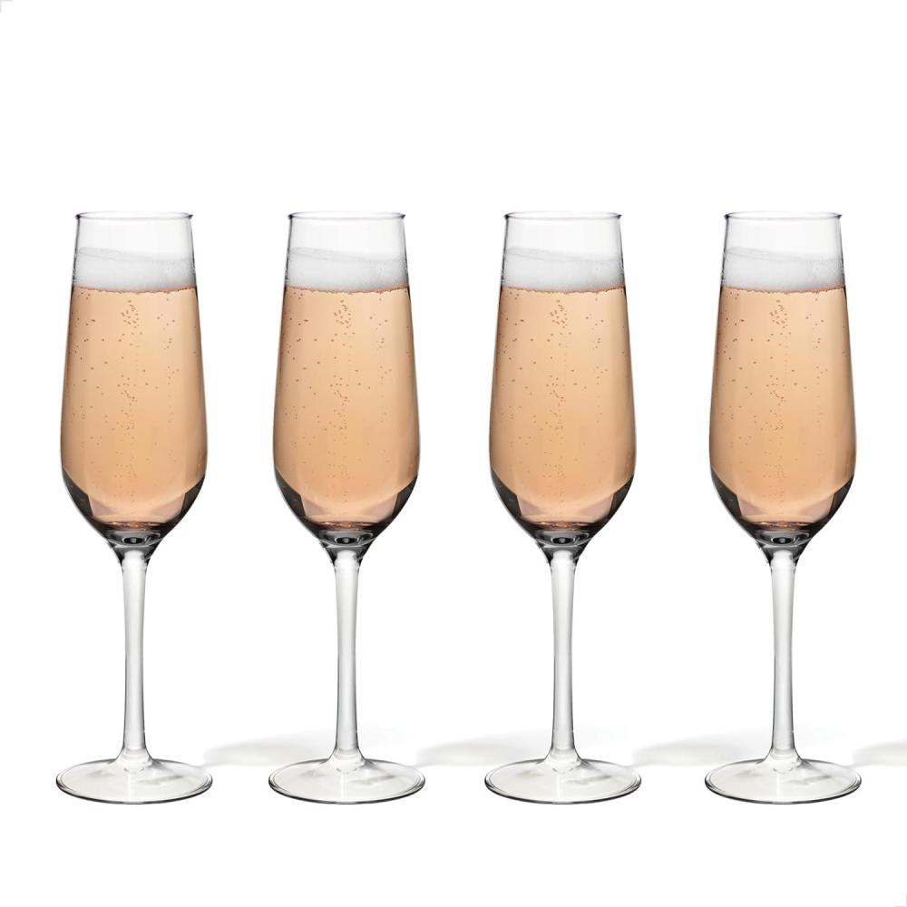 imageTOSSWARE Reserve 9oz Champagne Glass Set of 4 Premium Quality Tritan Dishwasher Safe ampamp Heat Resistant Unbreakable Plastic Flutes 4 Count Pack of 1 Stemmed4 Count Pack of 1