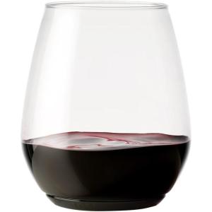 TOSSWARE POP 18oz Vino XL SET OF 12, Premium Quality, Recyclable, Unbreakable & Crystal Clear Plastic Wine Glasses, 12 Count (Pack of 1)(12 Count (Pack of 1))