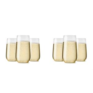 TOSSWARE POP 6oz Flute Jr SET OF 12, Premium Quality, Recyclable, Unbreakable & Crystal Clear Plastic Champagne Glasses, 12 Count (Pack of 1)(12 Count (Pack of 2))